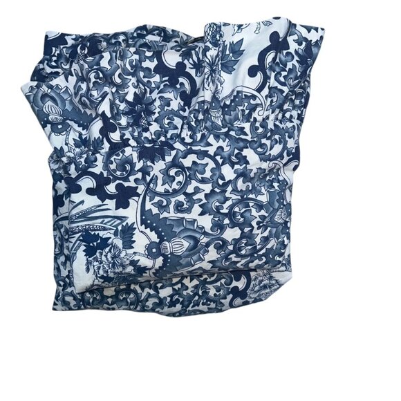 Ralph Lauren Porcelain blue white DUVET 2 Ruffle Queen Sham pillow covers set 3 - Picture 6 of 10